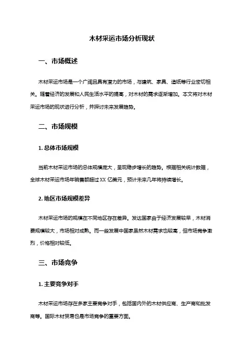 2024年木材采运市场分析现状