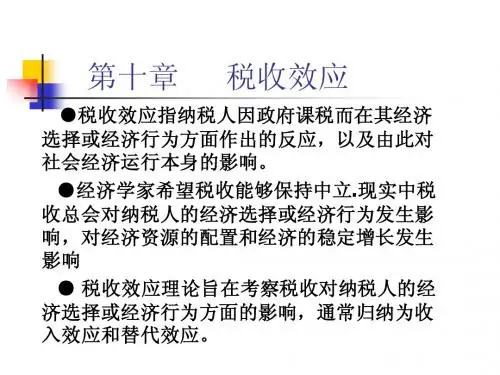 公共经济学 税收效应