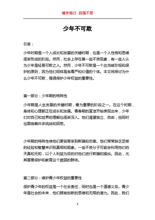 少年不可欺