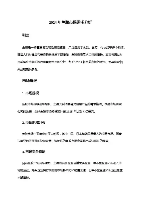 2024年鱼胶市场需求分析