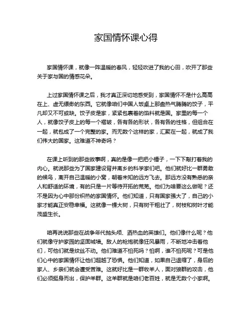 家国情怀课心得