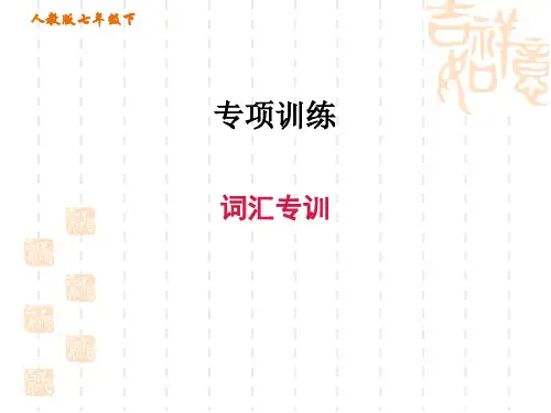 人教版七年级下册英语专项训练 词汇专训