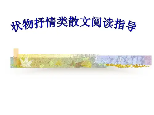 九年级中考语文作文专题复习课件：抒情散文阅读指导(共46张PPT)