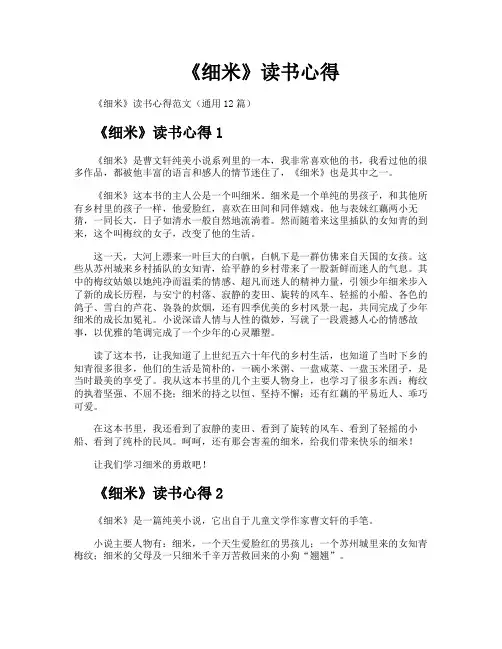 《细米》读书心得