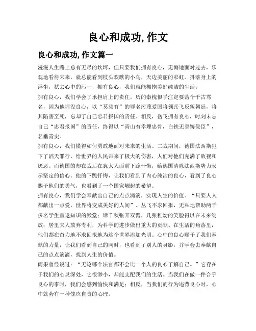 良心和成功,作文