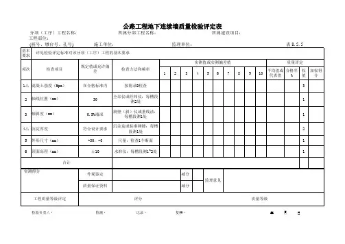 65公路工程地下连续墙质量检验评定表