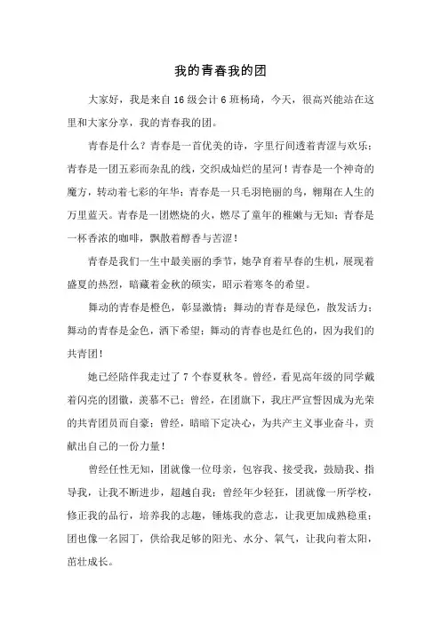 我的青春我的团