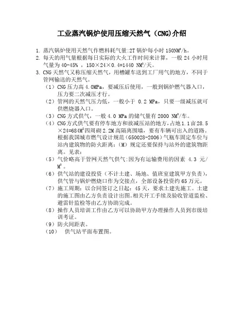 工业蒸汽锅炉使用压缩天然气(CNG)介绍