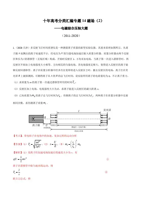 14 磁场2高考真题分项详解(解析版)