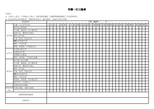 危化品车辆一日三检表