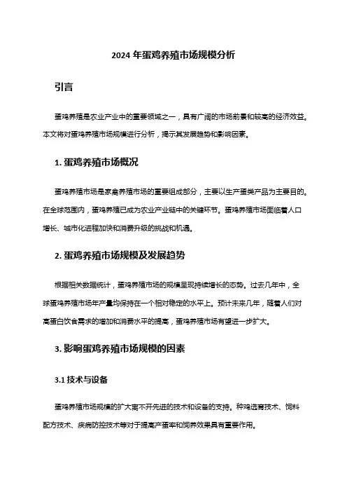 2024年蛋鸡养殖市场规模分析