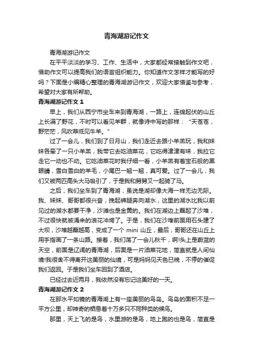 青海湖游记作文