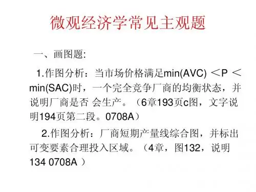 微观经济学常见主