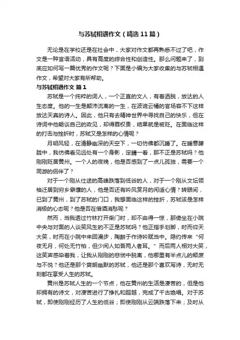 与苏轼相遇作文（精选11篇）