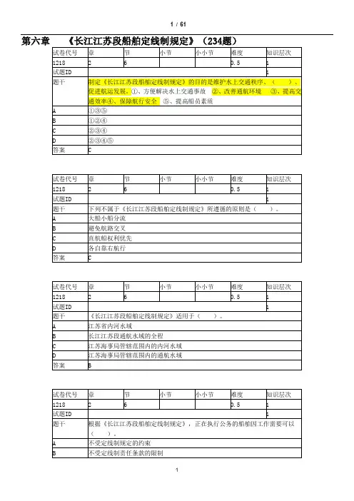 海进江《长江江苏段船舶定线制规定》234