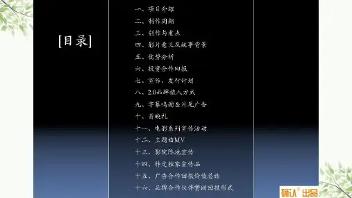 最专业电影招商融资项目方案课件