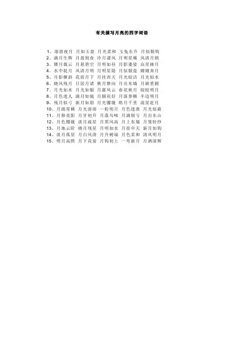 有关月亮的四字词语