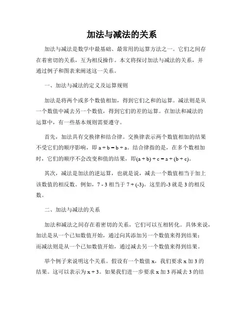 加法与减法的关系