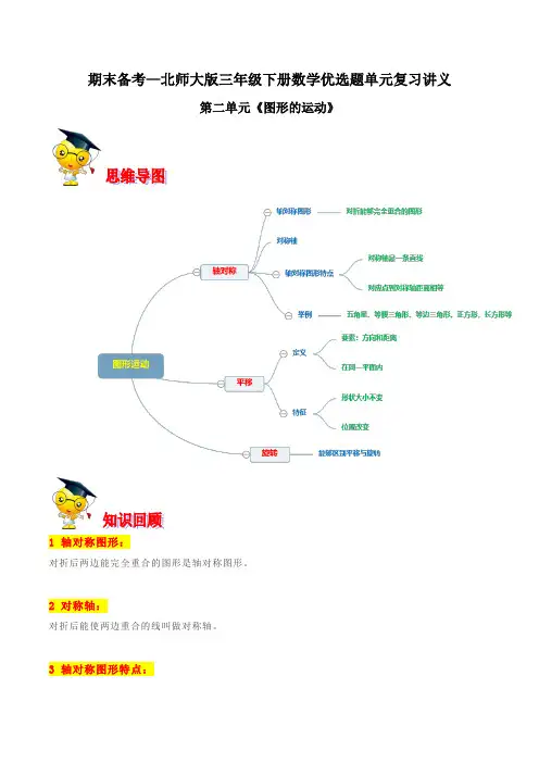 期末备考—北师大版三年级下册数学优选题单元复习讲义 第二单元《图形的运动》