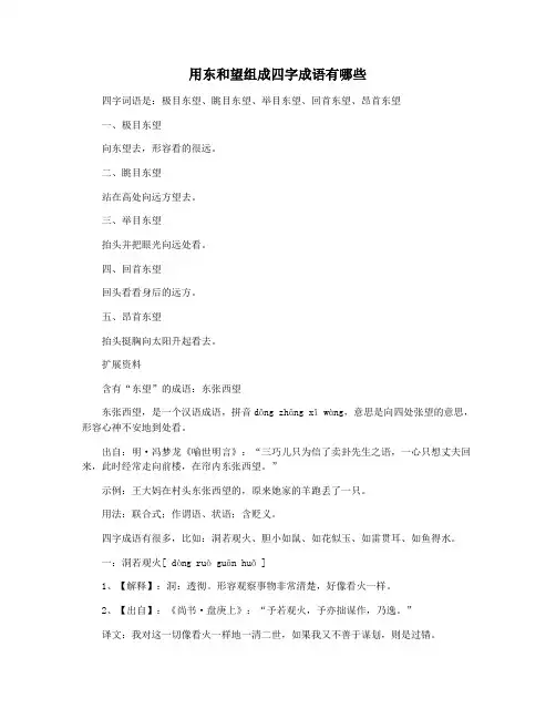 用东和望组成四字成语有哪些
