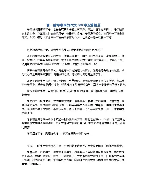 高一描写春雨的作文600字五篇精选
