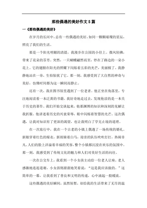 那些偶遇的美好作文5篇