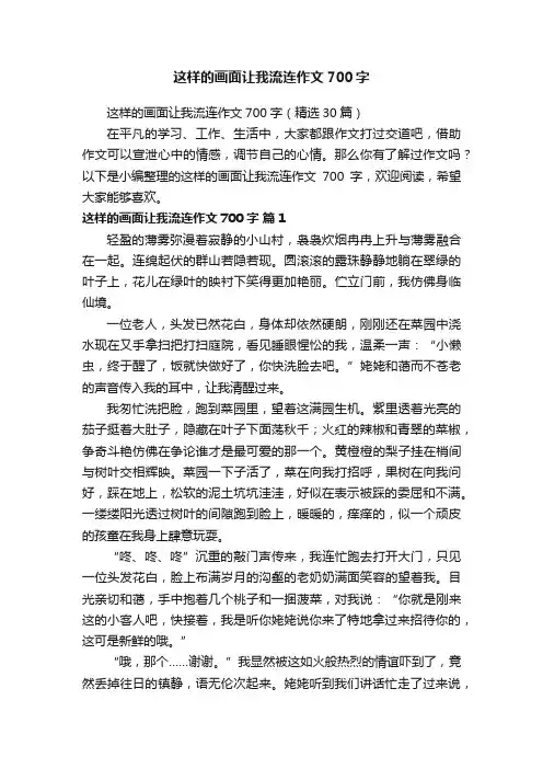 这样的画面让我流连作文700字（精选30篇）