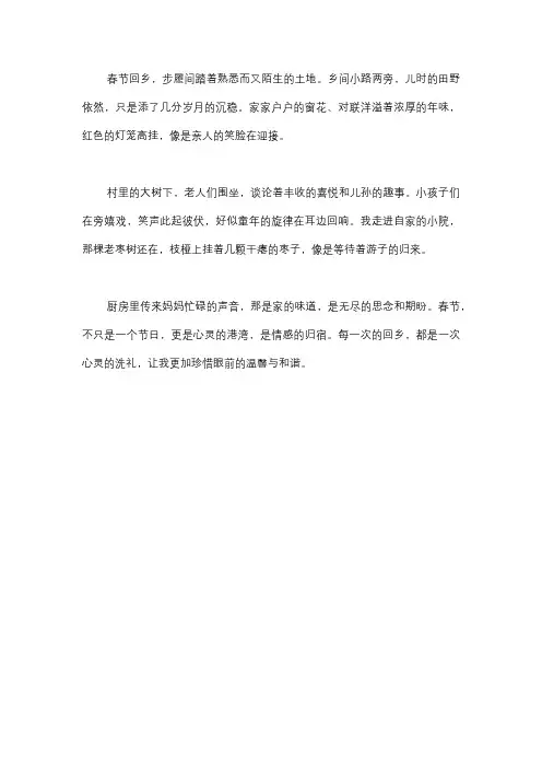 春节回乡有感