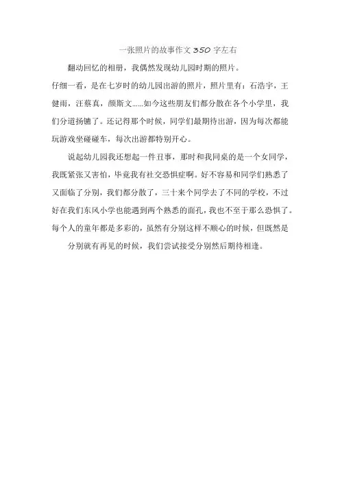 一张照片的故事作文350字左右