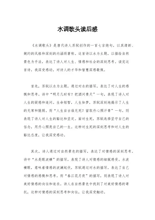 水调歌头读后感