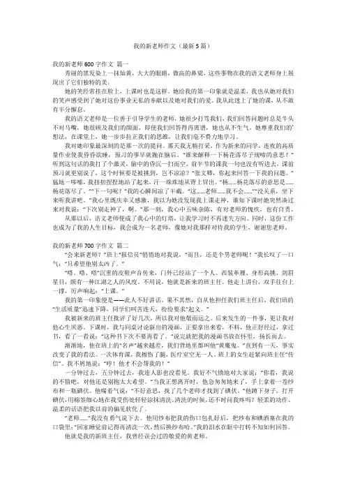 我的新老师作文(最新5篇)