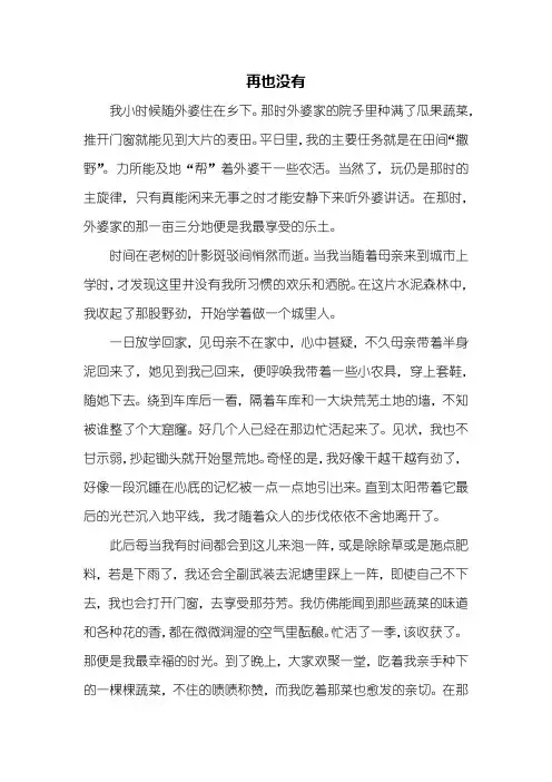初二作文：再也没有作文800字_2