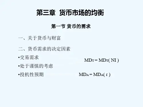 货币市场的均衡 PPT