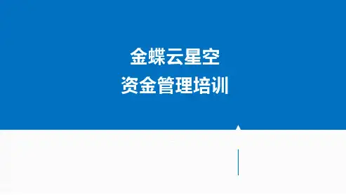 金蝶云星空资金管理案例培训