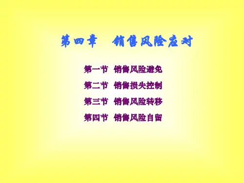 中国销售管理专业 销售风险管理 第四章 销售风险应对(新版PPT)