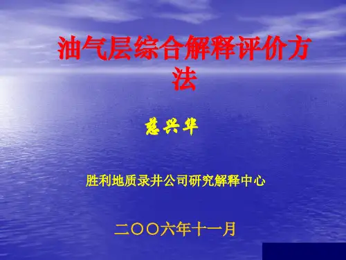 油气层综合解释评价方法1