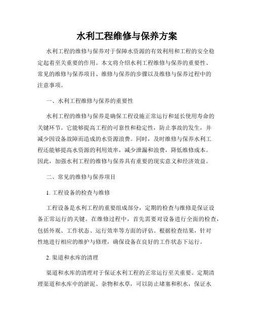 水利工程维修与保养方案