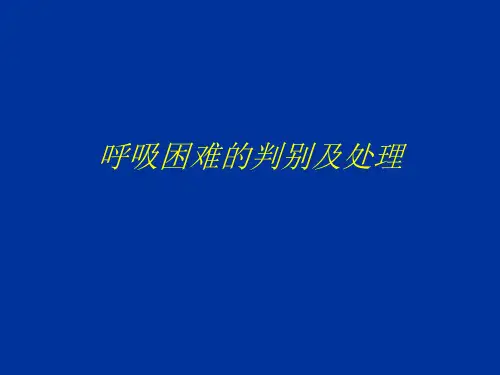 呼吸困难的识别及处理ppt课件