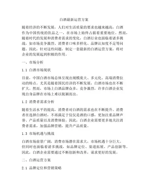 白酒最新运营方案