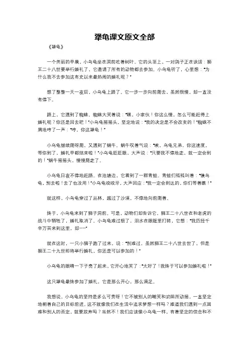犟龟课文原文全部