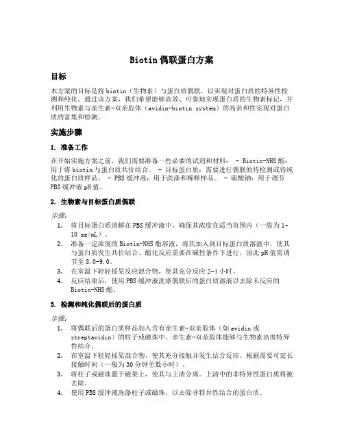 biotin偶联蛋白方案