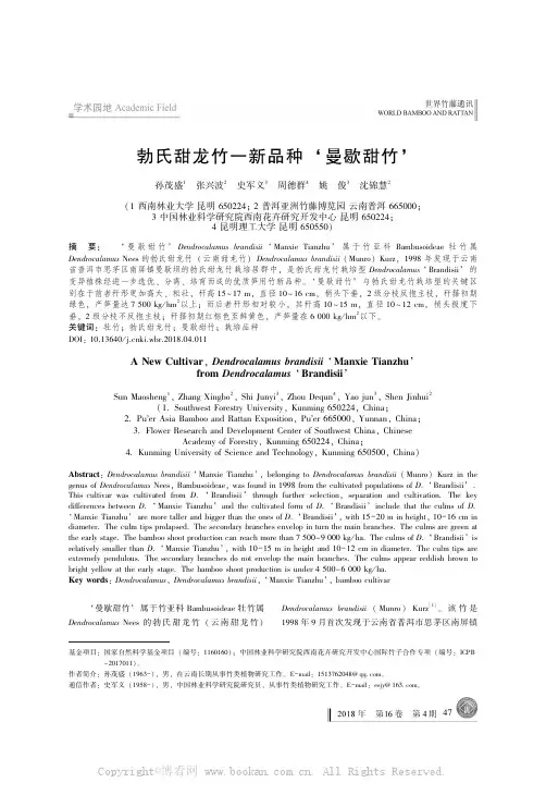 勃氏甜龙竹一新品种‘曼歇甜竹’