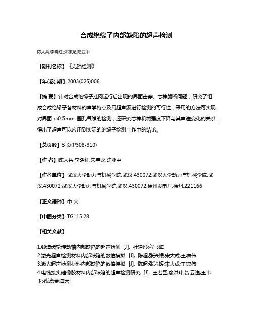 合成绝缘子内部缺陷的超声检测