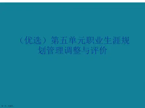 演示文稿职业生涯规划管理调整与评价讲解