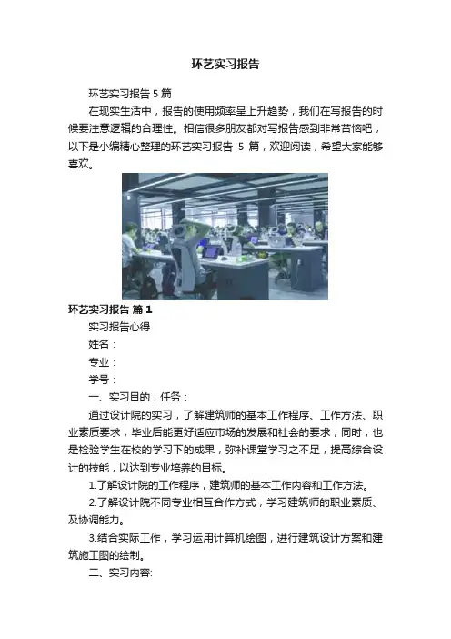 环艺实习报告