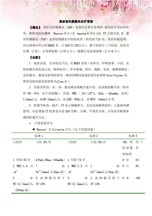 重症急性胰腺炎诊疗常规
