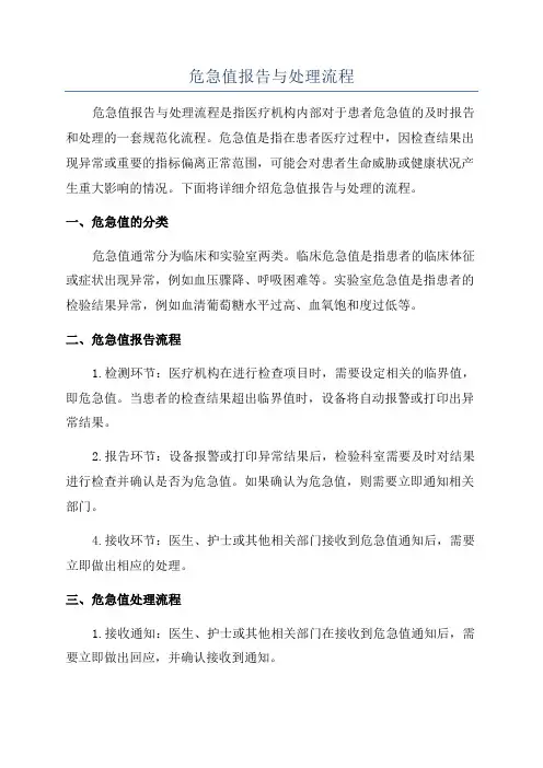 危急值报告与处理流程