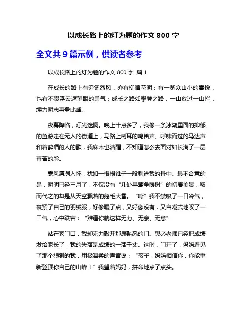 以成长路上的灯为题的作文800字