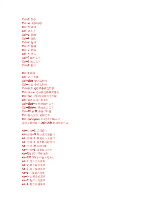 电脑操作快捷键大全【上班族要保留一份哦】