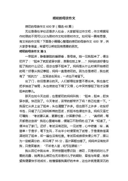 唠叨的母亲作文600字（精选48篇）